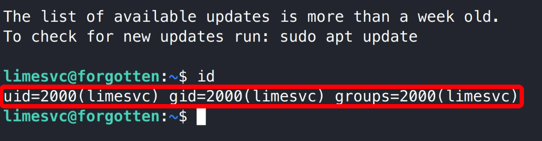 宿主机 limesvc 用户权限